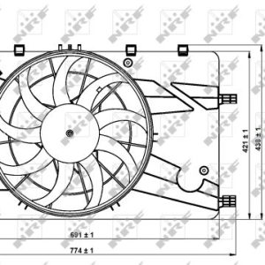 Ventilator radiator -> CHEVROLET CRUZE hatchback (J305) 1.4 benzina 140 cai -> NRF 47757