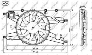 Ventilator radiator -> CHEVROLET CRUZE (J300) 1.4 benzina 140 cai -> NRF 47757