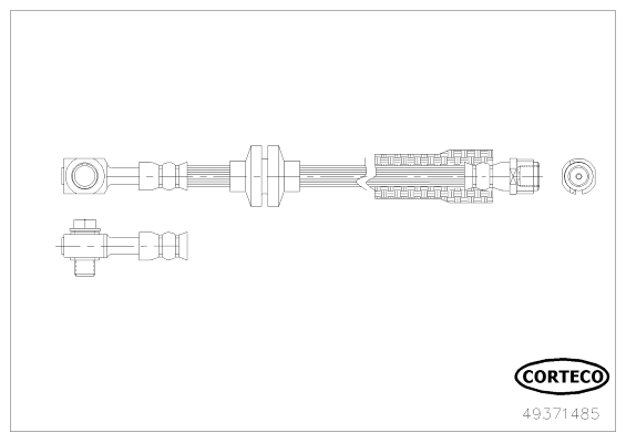Furtun frana -> CHEVROLET CRUZE (J300) 1.4 benzina 140 cai -> CORTECO 49371485