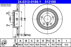 Disc frana -> CHEVROLET CRUZE (J300) 1.4 benzina 101 cai -> ATE 24.0312-0189.1