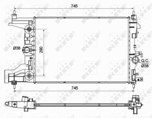Radiator racire motor -> CHEVROLET CRUZE (J300) 1.8 benzina 141 cai -> NRF 53122