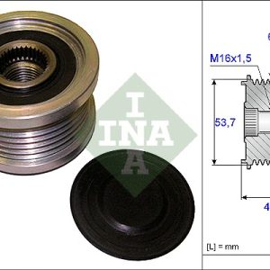 Fulie alternator -> CHEVROLET AVEO hatchback (T300) 1.4 Turbo benzina 140 cai -> INA 535 0202 10