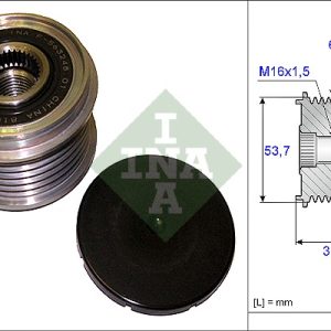 Fulie alternator -> CHEVROLET AVEO hatchback (T300) 1.2 benzina 69 cai -> INA 535 0203 10