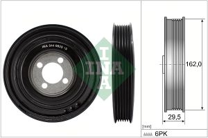 Fulie curea arbore cotit -> CHEVROLET AVEO limuzina (T300) 1.3 D diesel 75 cai -> INA 544 0029 10