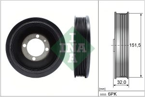 Fulie curea arbore cotit -> CHEVROLET CRUZE (J300) 1.7 TD diesel 110 cai -> INA 544 0123 10