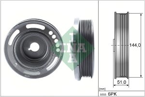 Fulie curea arbore cotit -> CHEVROLET CRUZE Station Wagon (J308) 1.6 benzina 117 cai -> INA 544 0168 10