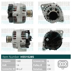 Alternator -> CHEVROLET CRUZE (J300) 2.0 CDI diesel 125 cai -> HOFFER H5515285