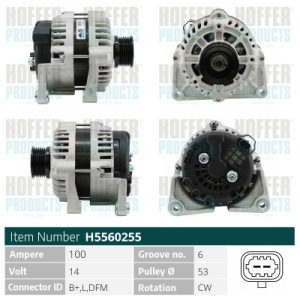 Alternator -> CHEVROLET CRUZE (J300) 1.6 benzina 109 cai -> HOFFER H5560255