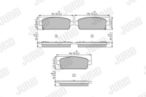 Placute frana -> CHEVROLET CRUZE Station Wagon (J308) 1.4 benzina 140 cai -> JURID 573335J