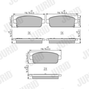 Placute frana -> CHEVROLET CRUZE Station Wagon (J308) 1.4 benzina 140 cai -> JURID 573335J