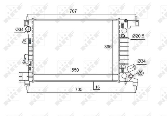 Radiator racire motor -> CHEVROLET AVEO hatchback (T300) 1.2 benzina 69 cai -> NRF 58504