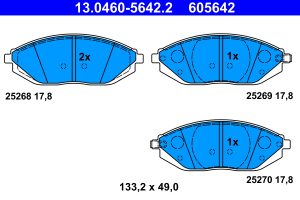 Placute frana -> CHEVROLET SPARK (M300) 1.0 benzina 65 cai -> ATE 13.0460-5642.2