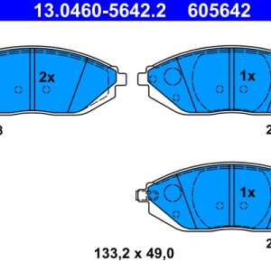 Placute frana -> CHEVROLET SPARK (M300) 1.0 benzina 65 cai -> ATE 13.0460-5642.2
