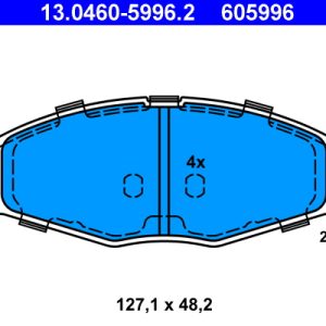 Placute frana -> CHEVROLET SPARK Caseta/ Hatchback (M200, M250) 0.8 benzina 52 cai -> ATE 13.0460-5996.2