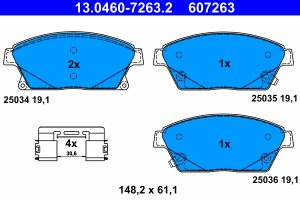 Placute frana -> CHEVROLET CRUZE hatchback (J305) 1.4 benzina 140 cai -> ATE 13.0460-7263.2