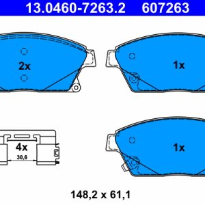 Placute frana -> CHEVROLET CRUZE hatchback (J305) 1.4 benzina 140 cai -> ATE 13.0460-7263.2