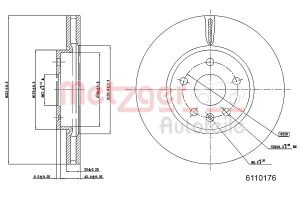 Disc frana -> CHEVROLET TRAX 1.7 TD diesel 131 cai -> METZGER 6110176
