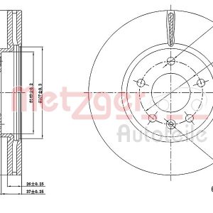 Disc frana -> CHEVROLET CRUZE hatchback (J305) 1.4 benzina 140 cai -> METZGER 6110583