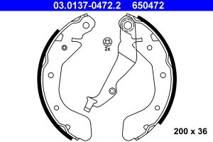 Set saboti frana -> CHEVROLET SPARK (M300) 1.0 benzina 65 cai -> ATE 03.0137-0472.2