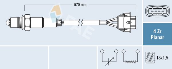 Sonda Lambda -> CHEVROLET AVEO hatchback (T300) 1.6 benzina 116 cai -> FAE 77154