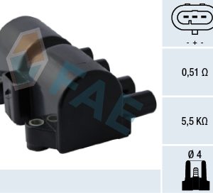 Bobina de inductie -> CHEVROLET SPARK 1.0 SX benzina 67 cai -> FAE 80317