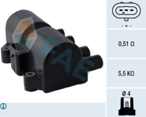 Bobina de inductie -> CHEVROLET CRUZE (J300) 1.6 benzina 109 cai -> FAE 80317