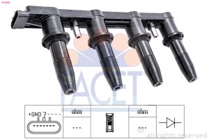 Bobina de inductie -> CHEVROLET AVEO hatchback (T300) 1.6 benzina 116 cai -> FACET 9.6445