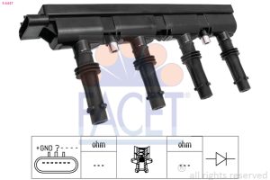 Bobina de inductie -> CHEVROLET CRUZE (J300) 1.4 benzina 140 cai -> FACET 9.6447