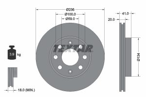 Disc frana -> CHEVROLET SPARK 0.8 benzina 50 cai -> TEXTAR 92133403