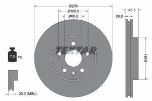 Disc frana -> CHEVROLET AVEO limuzina (T300) 1.4 benzina 140 cai -> TEXTAR 92198903