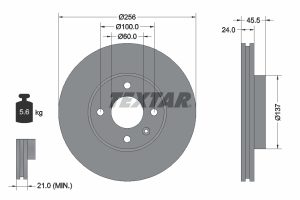 Disc frana -> CHEVROLET AVEO limuzina (T300) 1.4 benzina 140 cai -> TEXTAR 92241400