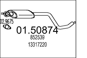 Toba esapamet intermediara -> CHEVROLET CRUZE (J300) 1.6 benzina 124 cai -> MTS 01.50874