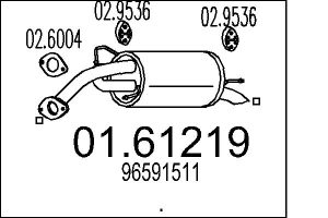 Toba esapament finala -> CHEVROLET SPARK 0.8 benzina 50 cai -> MTS 01.61219