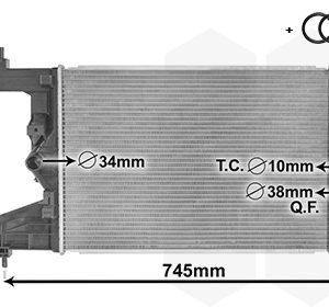 Radiator racire motor -> CHEVROLET CRUZE hatchback (J305) 1.4 benzina 101 cai -> VAN WEZEL 37002484