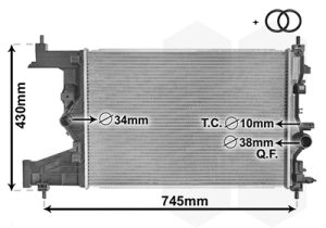 Radiator racire motor -> CHEVROLET CRUZE Station Wagon (J308) 1.4 benzina 101 cai -> VAN WEZEL 37002484