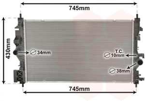 Radiator racire motor -> CHEVROLET CRUZE Station Wagon (J308) 1.7 TD diesel 110 cai -> VAN WEZEL 37002683