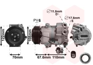 Compresor climatizare -> CHEVROLET CRUZE (J300) 1.7 TD diesel 110 cai -> VAN WEZEL 3700K605