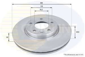 Disc frana -> CHEVROLET CRUZE hatchback (J305) 1.4 benzina 140 cai -> COMLINE ADC1153V
