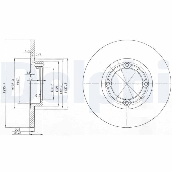 Disc frana -> CHEVROLET SPARK 0.8 benzina 50 cai -> DELPHI BG3551