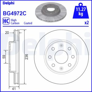 Disc frana -> CHEVROLET SPARK (M300) 1.0 benzina 68 cai -> DELPHI BG4972C