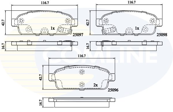 Placute frana -> CHEVROLET TRAX 1.4 LPG Benzina/Autogaz (GPL) 140 cai -> COMLINE CBP32024