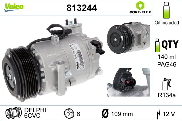 Compresor climatizare -> CHEVROLET CRUZE Station Wagon (J308) 1.7 TD diesel 110 cai -> VALEO 813244