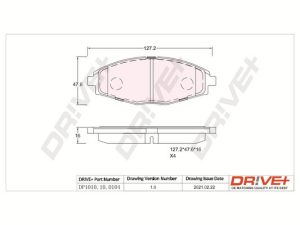 Placute frana -> CHEVROLET SPARK 0.8 benzina 50 cai -> DRIVE DP1010.10.0104