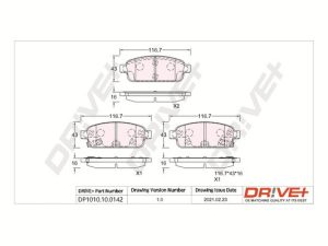 Placute frana -> CHEVROLET CRUZE Station Wagon (J308) 1.4 benzina 140 cai -> DRIVE DP1010.10.0142