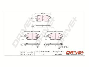 Placute frana -> CHEVROLET CRUZE Station Wagon (J308) 1.4 benzina 140 cai -> DRIVE DP1010.10.0191