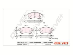 Placute frana -> CHEVROLET CRUZE Station Wagon (J308) 1.4 benzina 140 cai -> DRIVE DP1010.10.0258