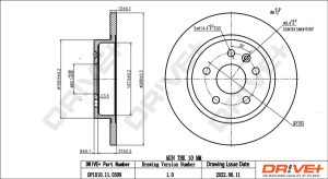 Disc frana -> CHEVROLET CRUZE hatchback (J305) 1.4 benzina 140 cai -> DRIVE DP1010.11.0309