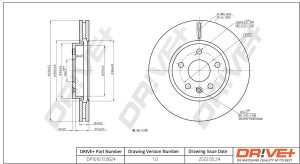 Disc frana -> CHEVROLET AVEO hatchback (T300) 1.2 benzina 69 cai -> DRIVE DP1010.11.0624