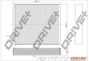 Filtru polen -> CHEVROLET CRUZE Station Wagon (J308) 1.4 benzina 140 cai -> DRIVE DP1110.12.0061