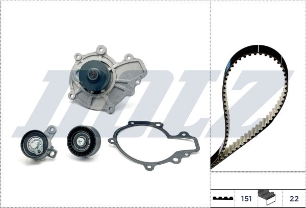 Set pompa apa + curea dintata -> CHEVROLET CRUZE (J300) 2.0 CDI diesel 125 cai -> DOLZ KD170